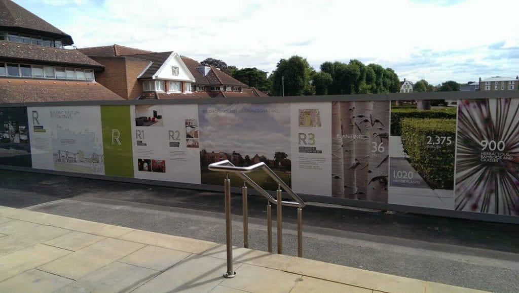 Building site printed hoarding