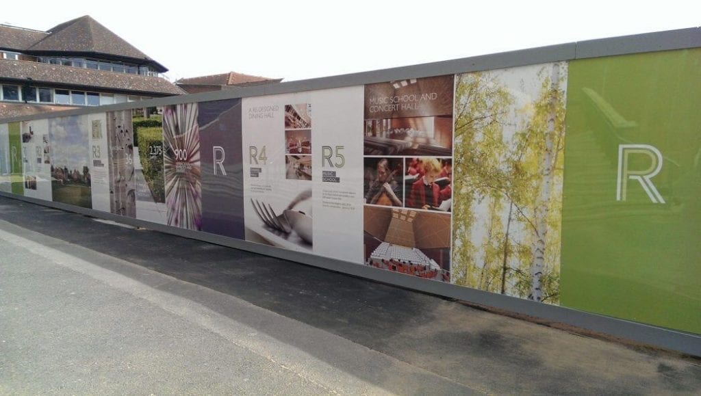 Hoarding with anti-graffiti film 
