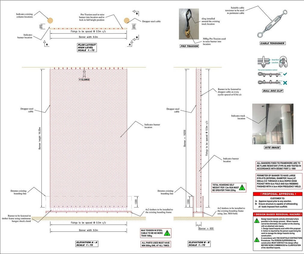 mural facade wrap calculation 