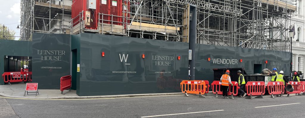 Printed construction site hoarding