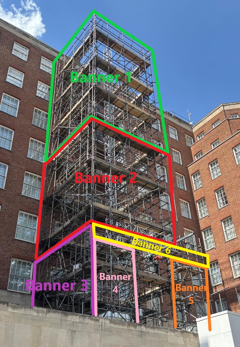 Scaffold banner in section